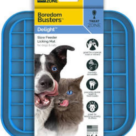 3 Pet Zone Boredom Busters Delight Blue Slow Feeder Licking Mat Stress Cat Dog - Picture 9 of 9